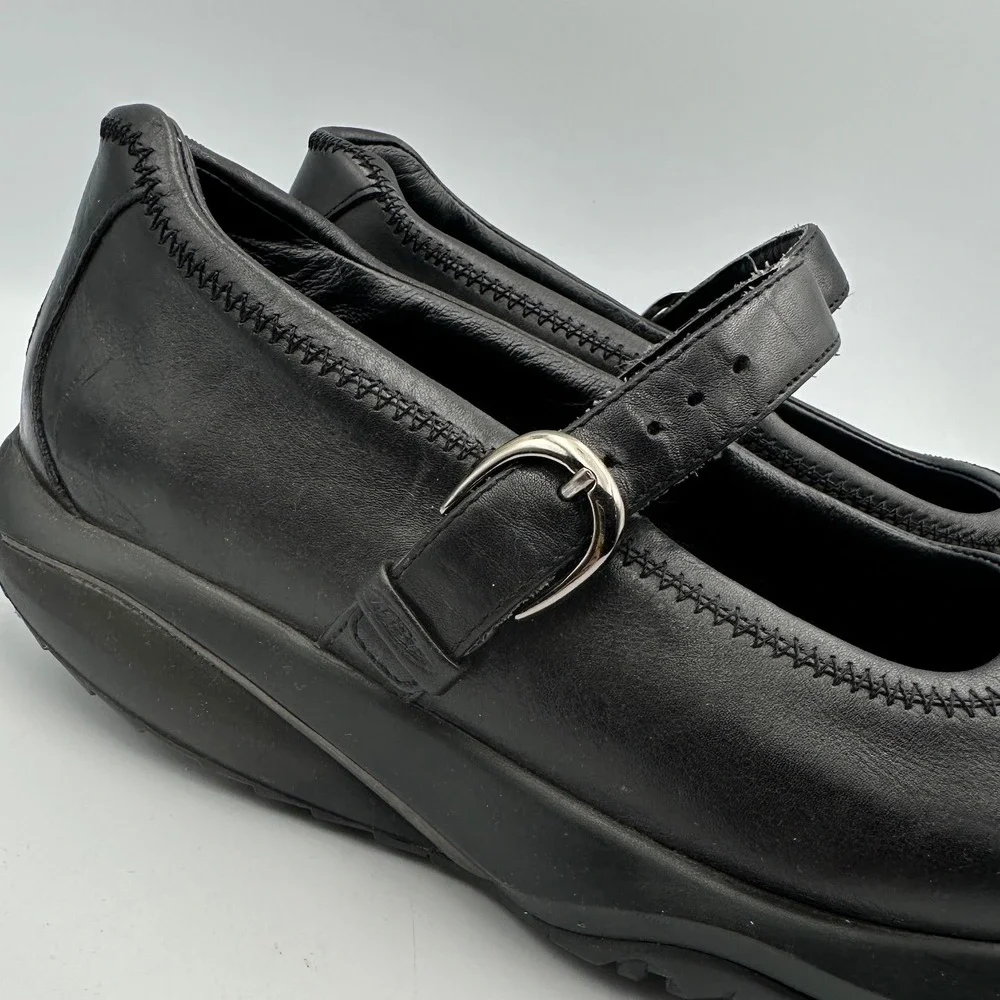 MBT Tunisha Mary Jane Shoes Sz 7 Black Leather Rocker Bottom Toner Walk Platform
